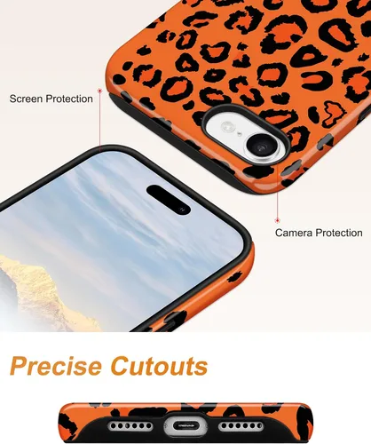 Vista 512 de Jusy Funda compatible con MagSafe con estampado de caparazón de tortuga marrón para iPhone 7/8/SE, cubierta protectora de TPU suave magnética