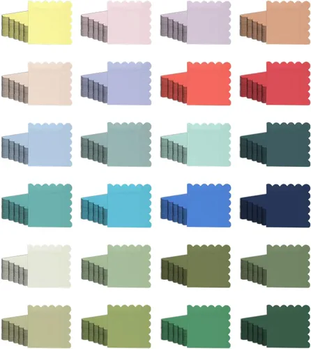 Vista 5 de qiqee 24 colores Morandi servilletas de cóctel 5x5 pulgadas, servilletas desechables para bebidas, boda, cena, fiesta de cumpleaños, diseño de ola