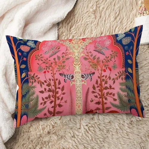 Vista 16 de ArogGeld Funda de cojín lumbar asiática de estilo chinoiserie, de lino marrón, pájaro y flor, funda de almohada asiática para sala de estar, A-6