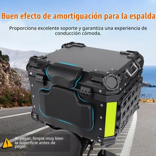 Vista 5 de Caja Superior de Motocicleta de 55L con Panel Molle Caja Superior Universal para Motocicletas Adecuada para Guardar Cascos y Equipaje