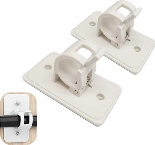Vista 2 de HONEYSEW Soporte universal de plástico autoadhesivo para barra de cortina (1 paquete (2 unidades)