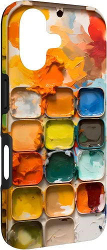 Vista 3 de Pinturas de acuarela y paleta de pintura, funda colorida para el iPhone 17