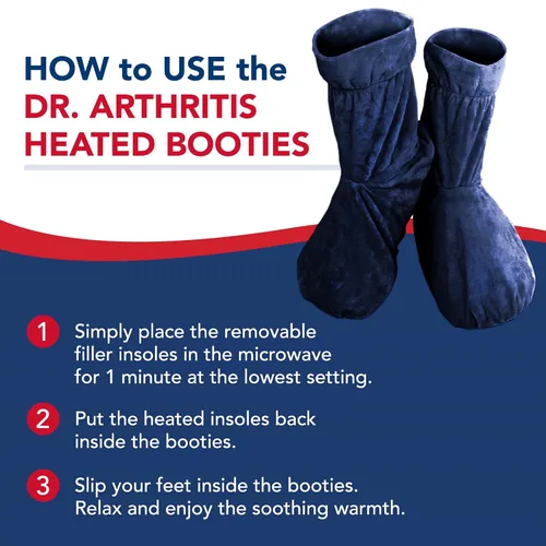 Vista 6 de Botas calentadoras con insertos para pies desarrolladas por médicos, calentadores de pies para mujer y hombre, botas calentadoras y manual para Azul