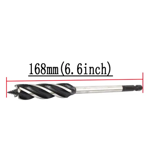 Vista 2 de COMOK Broca de taladro estriado cuádruple de madera para carpintería con vástago de 1/4 pulgadas, 0.787 in de largo, 6.614 in de diámetro