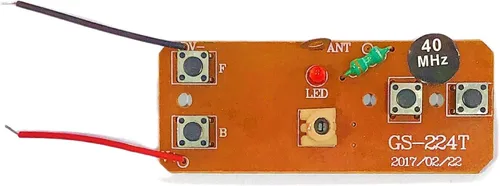 Vista 2 de Tablero de control remoto de cuatro vías de 40 mhz, transmisor y receptor RC, placa circular PCBA, juguete de coche, modelo de robot, accesorios