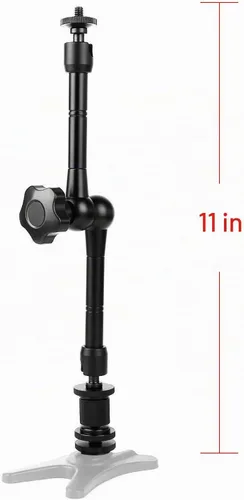 Vista 7 de Brazo mágico de fricción articulado de 11 pulgadas ajustable con soporte de zapata caliente Tornillo trípode de 1/4 pulgadas para plataforma