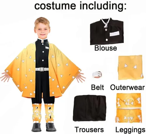 Vista 5 de Disfraz de cosplay para niños, estilo kimono, disfraz