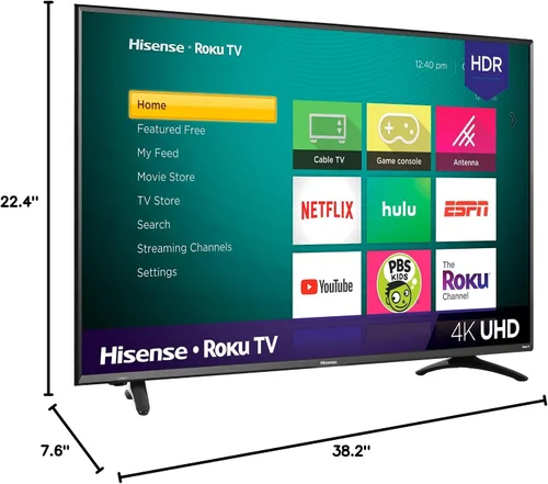 Vista 5 de Hisense 43R7E 43 pulgadas 4K Ultra HD Roku Smart LED TV HDR (2019)