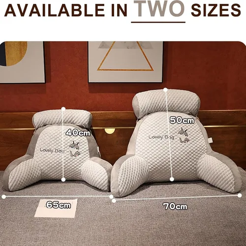Vista 6 de Almohada de lectura – Almohada de descanso en cama con brazos y rollo de cuello desmontable de dibujos animados de animales almohada de lectura