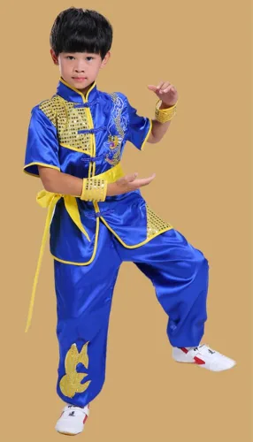 Vista 3 de Conjunto de uniforme chino de Kung Fu Maestro Tai Chi Dragón Chino para niños y niñas