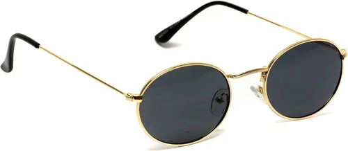 Vista 4 de WearMe Pro - Gafas de sol de lentes polarizadas con marco de metal ovalado pequeño