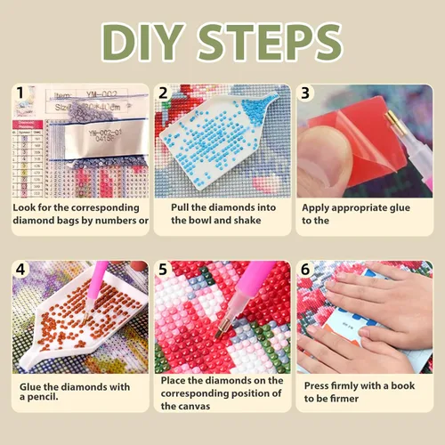 Vista 9 de Aestalrcus Kits de arte de diamantes de flores para adultos, kits de pintura de diamantes para adultos, pintura de diamante redondo de taladro
