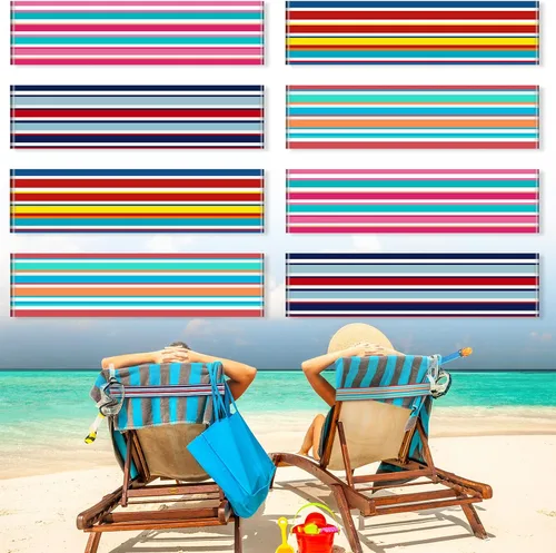 Vista 15 de Boao 4 paquetes de bandas de toalla para silla de playa, esenciales para piscina y crucero, elásticas y resistentes al viento, clips para toallas