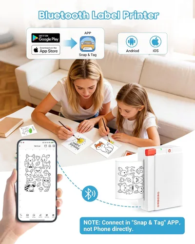 Vista 2 de Máquina impresora de etiquetas adhesivas ORGBRO X3, mini impresora imprimir cápsulas etiquetadoras 300 Dpi, 3 Inch Bluetooh Pocket Verde oliva