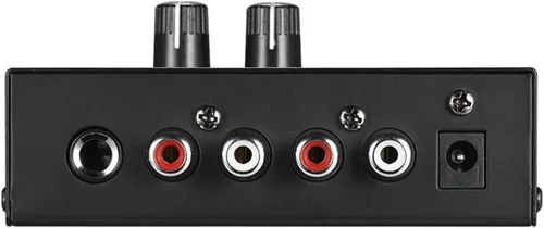 Vista 5 de Phono - Preamplificador de tocadiscos - Mini fonógrafo estéreo de audio, adaptador de corriente de CC separado de 12 V, entrada RCA, salida RCA