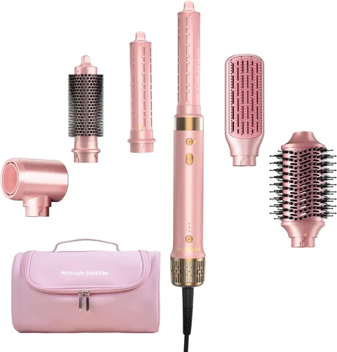 Vista 10 de Mythsight StyleVibe - Moldeador de aire 6 en 1 con difusor de pelo, rizadores automáticos (L/R), secador de pelo y cepillo alisador con estuche