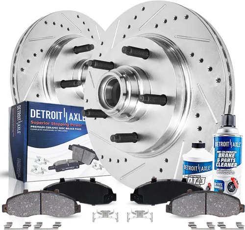 Vista 31 de Detroit Axle - Kit de freno delantero para Hyundai Nexo 2019-2024, rotores de freno perforados y ranurados, pastillas de freno de cerámica