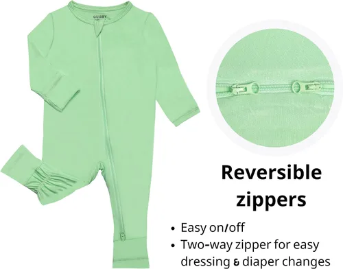 Vista 5 de GUISBY Pijama de rayón para bebé con puños de manoplas, manga larga, sin pies, ajuste cómodo, paquete de 4