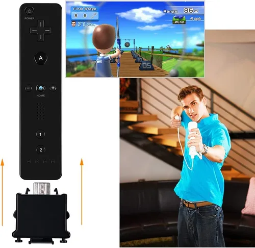 Vista 4 de Wii Motion Plus Adapter, 2 Packs Upgraded Motion Attachment for Wii Remote Controller (Black)