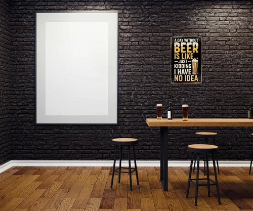 Vista 5 de Letrero de metal vintage de estaño Una día sin cerveza es como... Solo bromeando, no tengo idea Humoroso para bar, cueva de hombre, garaje, cocina