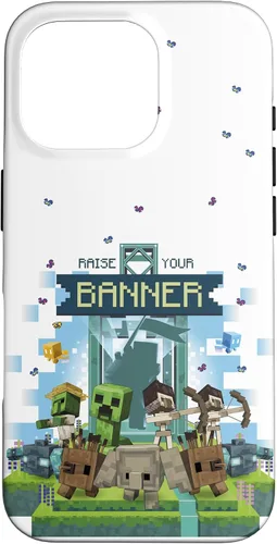 Vista 20 de Minecraft Legends Raise Your Banner Mobs Group Shot - Carcasa para iPhone 17