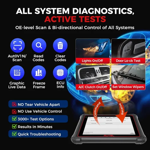 Vista 6 de Autel Kit de escáner MP900-BT, herramienta de escaneo bidireccional con codificación ECU (kit OBD completo), misma función que MS906MAX MS906 PRO