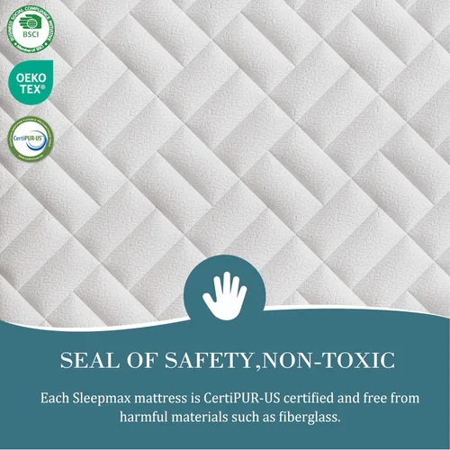 Vista 4 de Sleepmax Colchón firme individual de 10 pulgadas, colchón híbrido de lujo para aliviar la presión, cama refrescante en una caja para personas que