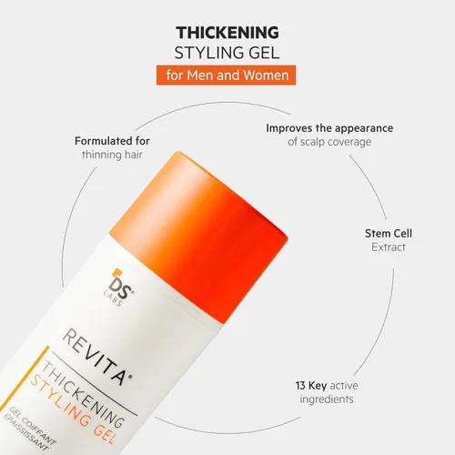 Vista 2 de DS Labs - Gel de peinado Revita para todo tipo de cabello, para hombres y mujeres, agarre medio, acabado voluminizador y de aspecto más grueso, a