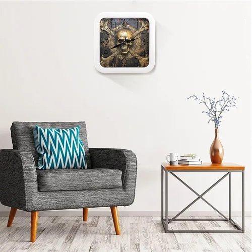 Vista 25 de 10" Square Modern Wall Clock,Different Heart Patterns Print Kitchen Clocks Wall Battery Operated,Silent Non Ticking Unique Funny Cute Wall Clock for