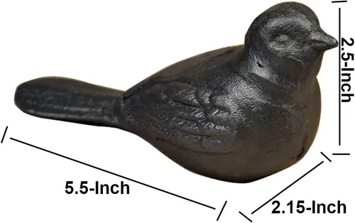 Vista 2 de Estatua rústica de pájaro de hierro fundido, estatua de pájaro de casa de campo elegante, figura de pájaro de casa de campo, decoración