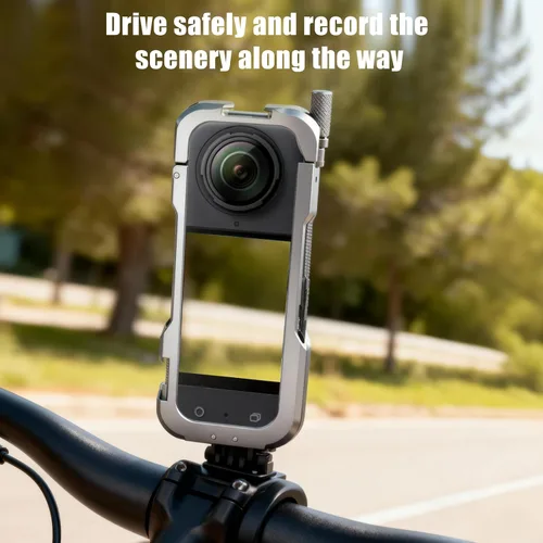 Vista 4 de Jaula ligera de aleación premium X4 compatible con cámara de acción Insta360 X4, compatible con interfaz ARRI de 1/4 pulgadas, protección