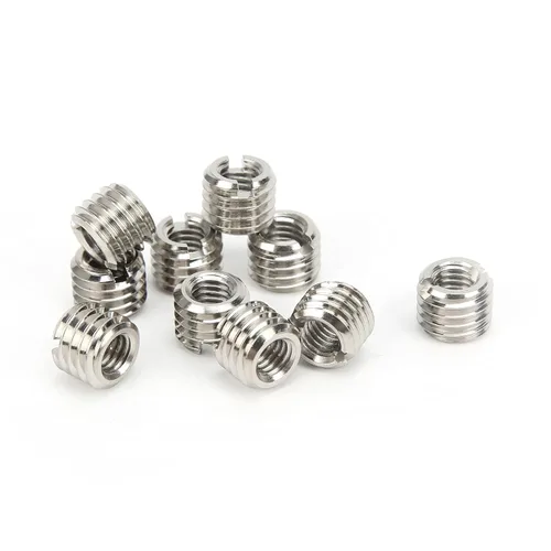 Vista 16 de 10 piezas de inserción de rosca autorroscante, tuerca reductora de acero inoxidable de 0.236 in hembra M3x0.0.197 in macho M5x0.0.315 in