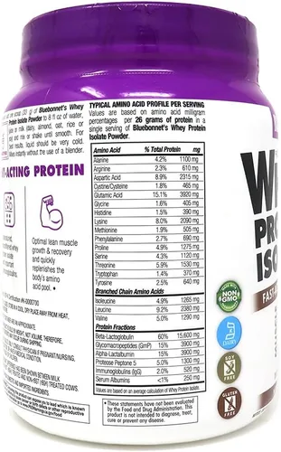 Vista 16 de Bluebonnet Nutrition Whey Protein Aislado en polvo, suero de vacas
