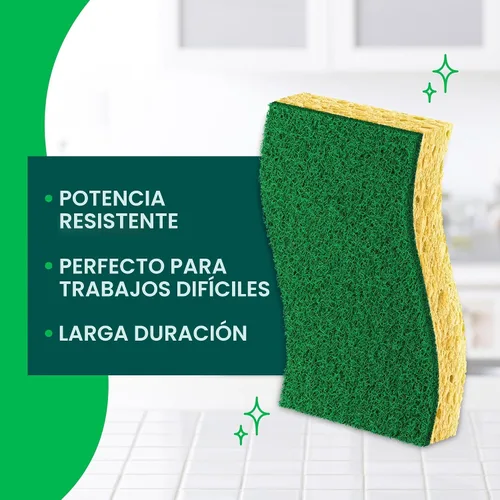 Vista 3 de Scotch-Brite - Esponja resistente para restregar, 12 esponjas de cocina, diseñada para desastres difíciles en la cocina, dura 3 veces más*, mejor