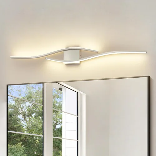 Vista 12 de Joossnwell Accesorios de iluminación de tocador de baño de níquel cepillado sobre espejo 5CCT lámpara de baño ajustable lámpara de tocador moderna