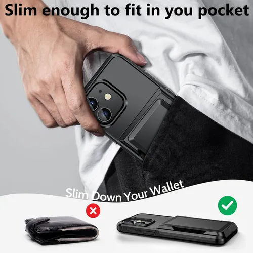 Vista 7 de Vofolen Funda tipo cartera para iPhone 11 con tarjetero