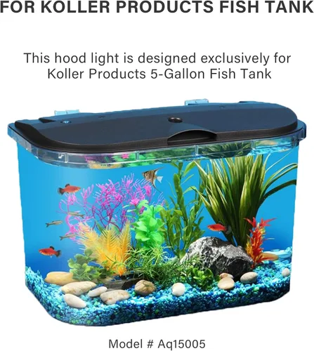 Vista 4 de Adaptador de corriente superior y luz de repuesto y 12V1A para tanque de peces Koller Products de 5 galones