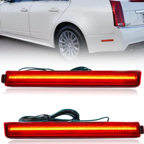 Vista 7 de Luces reflectoras LED para parachoques trasero CTS 2008-2013 Cadilla.c CTS Base de lujo Rendimiento Premium V Frenado Reflector Lámparas Cubiertas