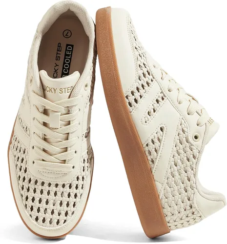 Vista 15 de LUCKY STEP Zapatillas de moda con suela de goma retro para mujer