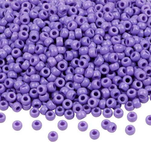 Vista 13 de Cuentas de Pony de Plástico Coloridas para Pulsera para Hacer Joyas para Pulseras de Amistad 6x9mm Multicolor para Cuentas Trenzado de Cabello