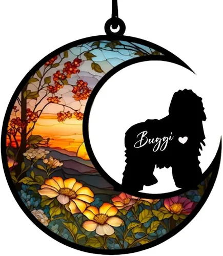 Vista 29 de Atrapasoles conmemorativos personalizados para perros Akita, nombre de perro personalizado, adorno de pérdida de perro, regalo para amantes
