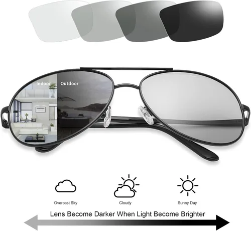 Vista 2 de Mens Sunglasses Polarized Photochromic Safety Glasses For Women Night Vision Glasses UV400 Outdoor Sports Driving Sun Glasses