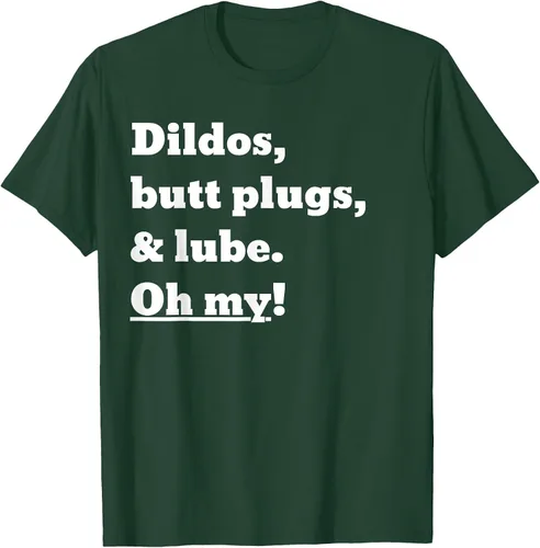 Vista 48 de Consoladores, tapones para los glúteos y lubricante. Camiseta Oh My! Azul bebé