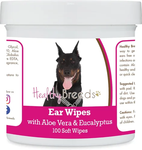 Vista 73 de Healthy Breeds Affenpinscher Toallitas de limpieza de oídos con aloe y eucalipto para perros, 100