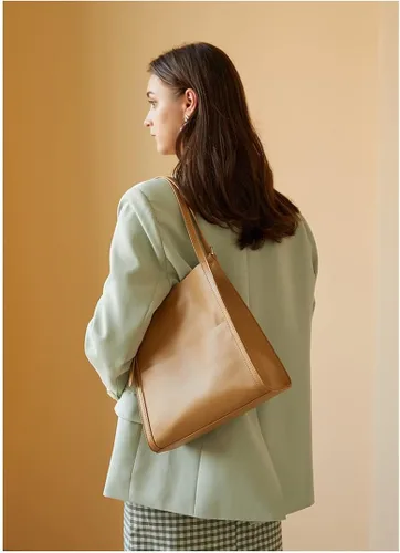 Vista 9 de Aiwanning - Bolso de piel auténtica para mujer, bolso de hombro, bolso de mano