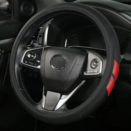 Vista 4 de Funda de cuero de microfibra para volante compatible con Dodge Challenger Charger Durango Avenger Ram