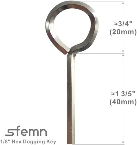 Vista 8 de Llave hexagonal estándar de 1/8 pulgadas con bucle completo, llave Allen para dispositivos de salida de pánico, metal sólido, 10 paquetes