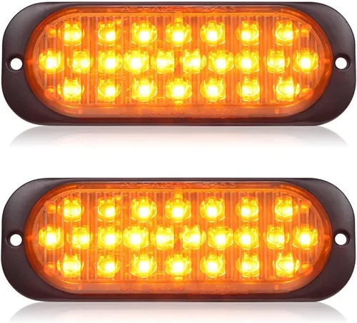 Vista 8 de Paquete de 2 luces LED ámbar de aluminio para remolque, señal de giro, freno de estacionamiento, luces de montaje en superficie impermeables