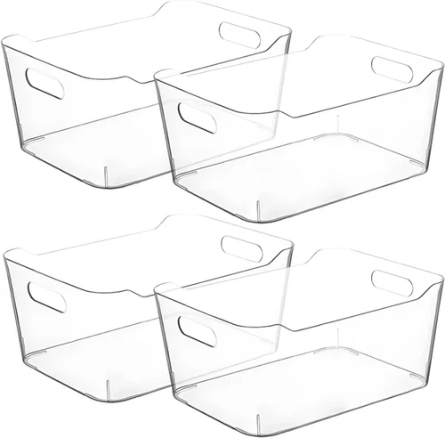 Vista 18 de Contenedores de almacenamiento de plástico transparente para organización de cocina o despensa, organizadores y almacenamiento de despensa