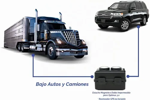 Vista 2 de Funda magnética doble impermeable para Optimus 3.0 GPS - Tracker no incluido